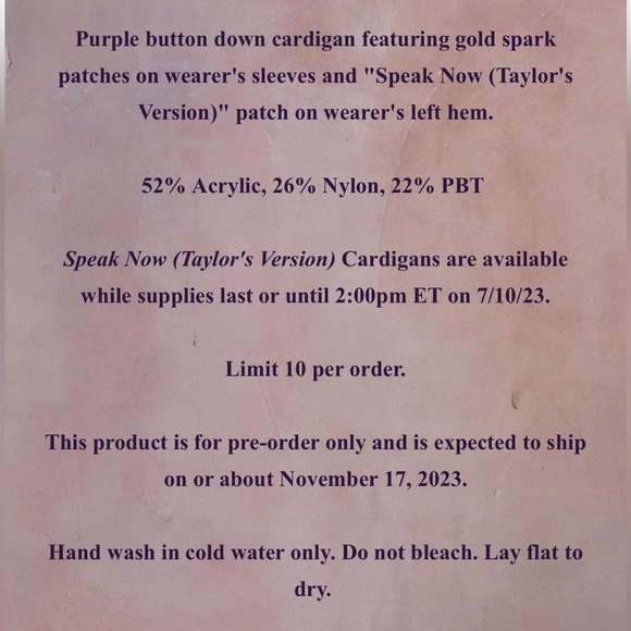 AUTHENTIC NWT SPEAK NOW CARDIGAN M/L w/ Confetti ๐ - Picture 9 of 11